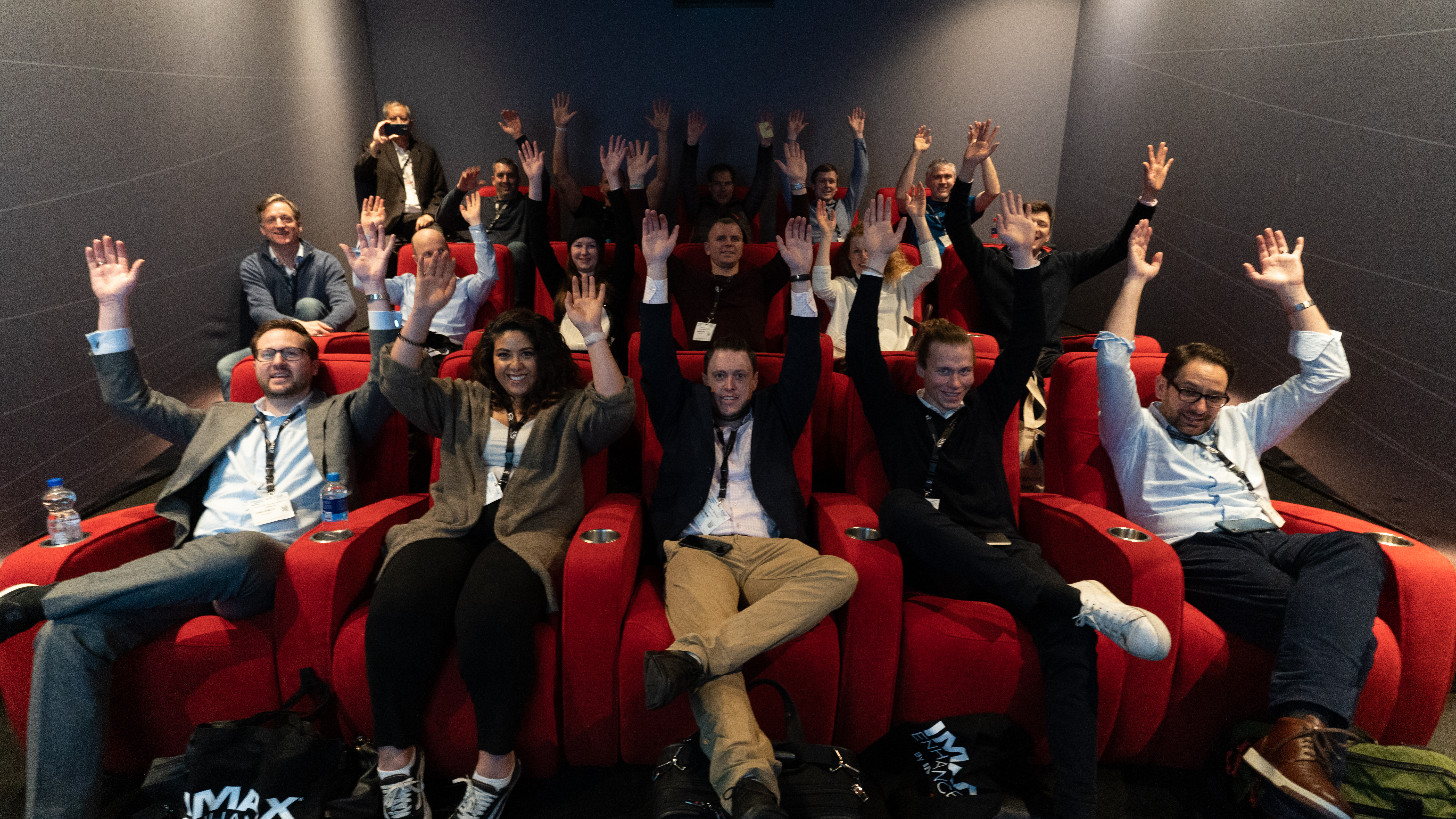 ISE 2020 - Happy crowd after the exclusive DTS:X Pro demonstration