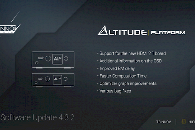 Trinnov releases 4.3.2 software version for the Altitude Platform logo